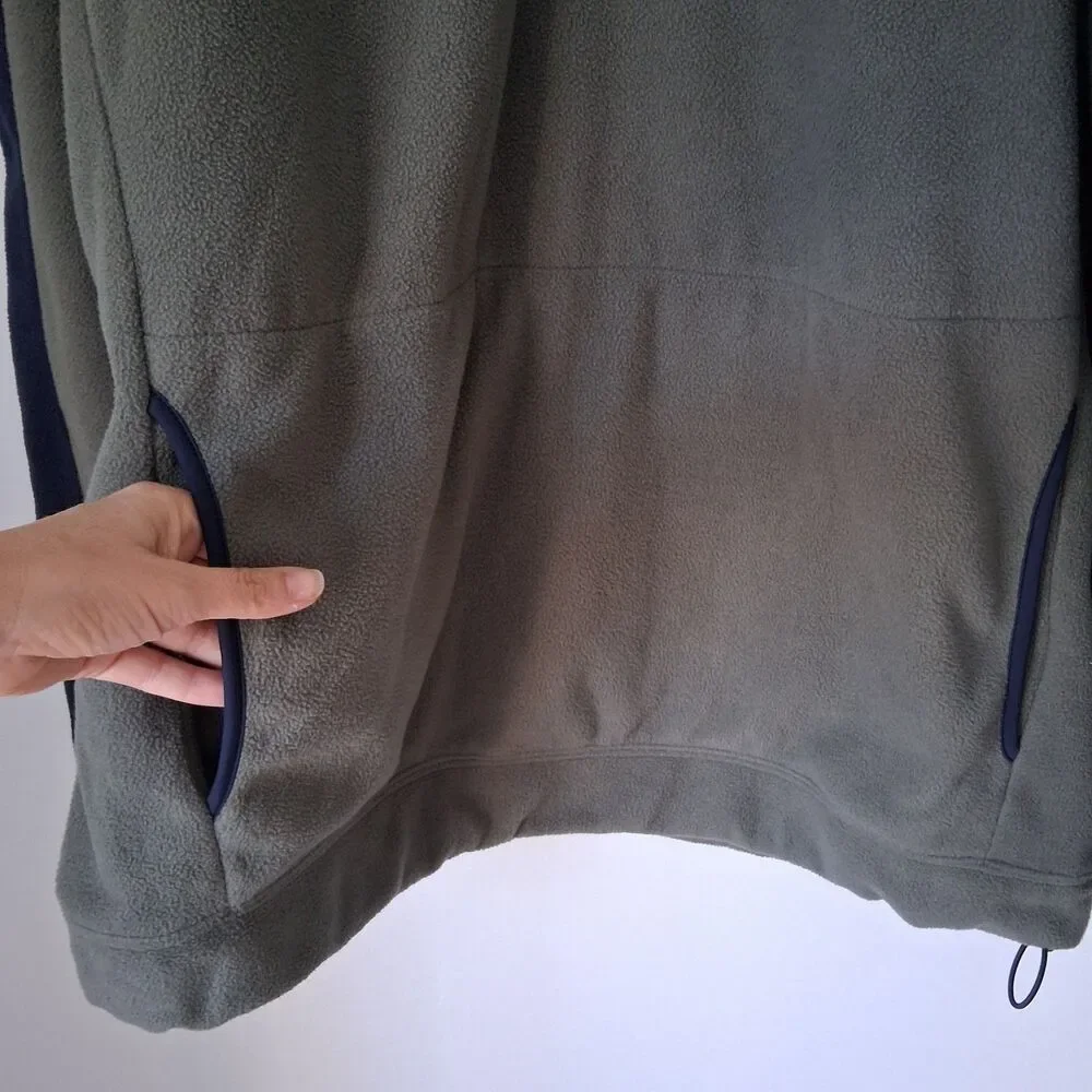 Nautica Men’s Fleece Pullover 1/4 Zipper Olive Green Navy Blue size XXL